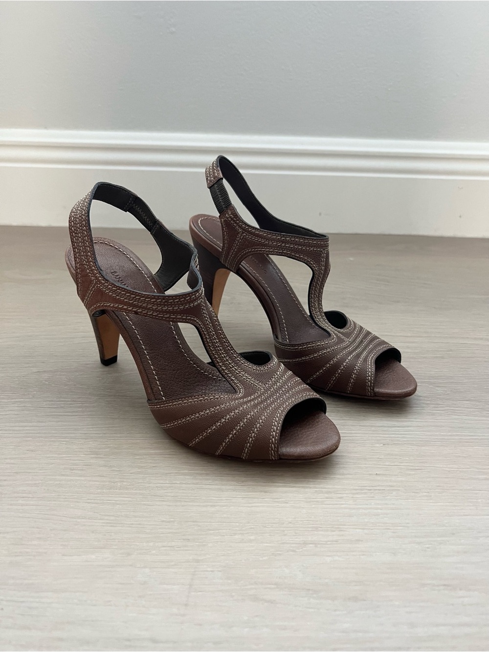 Banana Republic Brown Open-Toe Slingback Heels